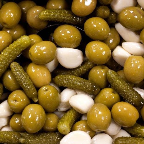 Mixed Olives with Gherkins and garlic  ~200g